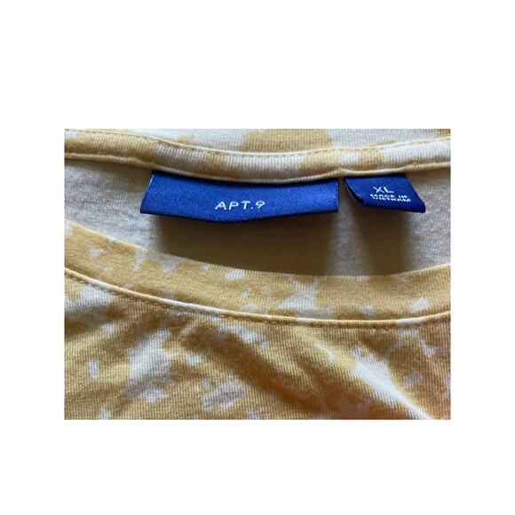 APT 9 T-Shirts with front Waist Tie Knot set of 2 Yellow and Pink Size XL Womens - Picture 6 of 8